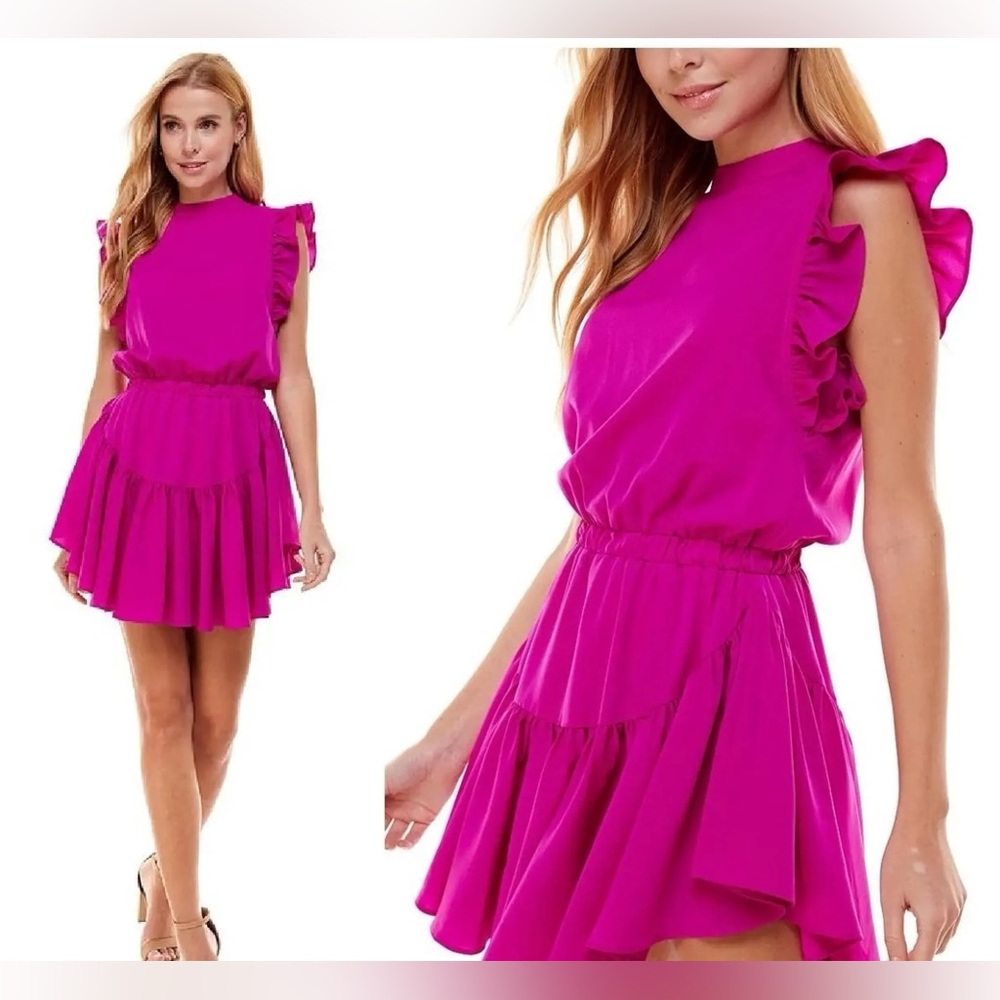 TCEC Fuchsia Ruffled Women’s Dress